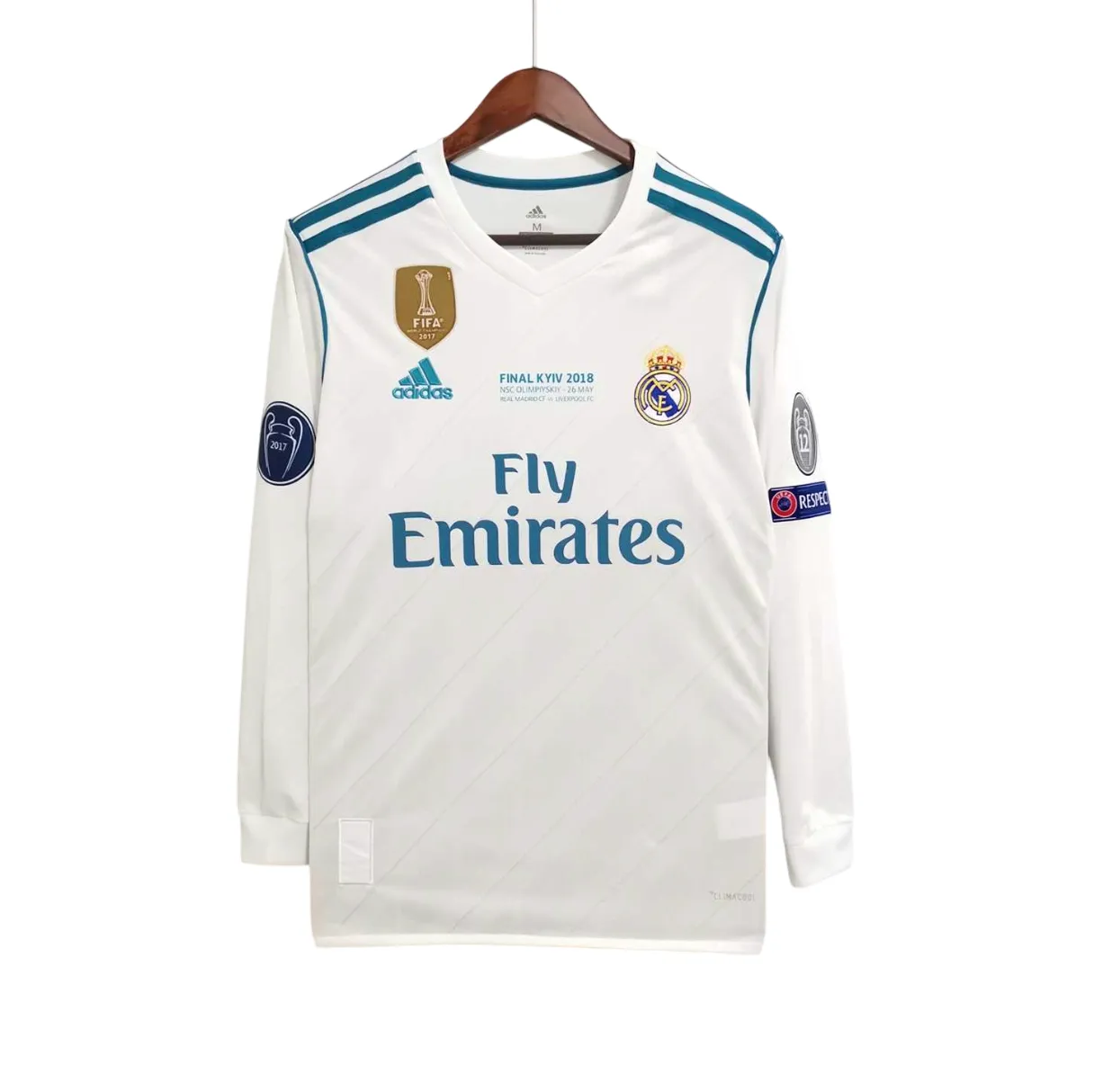 Camiseta Retro Real Madrid 17/18 1ª Equipación – Edición Final Champions League manga larga